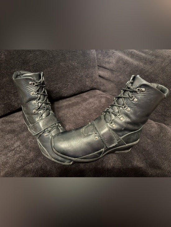 Timberland Shoes - Timberland Lace-Up Wedge black Leather Combat boots with strap womens 8.5M 96347